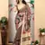 maroon printed pure cotton maroon saree with blouse