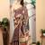 maroon printed pure cotton maroon saree with blouse