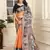 orange printed pure cotton orange saree with blouse