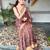 maroon printed pure cotton maroon saree with blouse