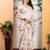 white printed pure cotton white saree with blouse