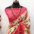 pink printed pure cotton pink saree with blouse
