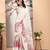 white printed pure cotton white saree with blouse