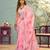 pink printed pure cotton pink saree with blouse