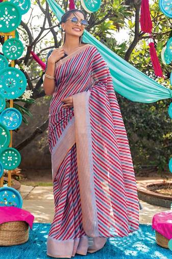 multicolor printed pure cotton multicolor saree with blouse
