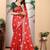 red printed pure cotton red saree with blouse