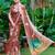 brown printed pure cotton brown saree with blouse