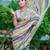 multicolor printed pure cotton multicolor saree with blouse