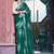 green printed pure cotton green saree with blouse