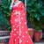 red printed pure cotton red saree with blouse