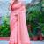 pink printed pure cotton pink saree with blouse