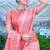 pink printed pure cotton pink saree with blouse