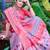 light_pink printed pure cotton light pink saree with blouse