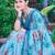 sky_blue printed pure cotton sky blue saree with blouse
