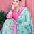 sea_green printed pure cotton sea green saree with blouse