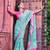 sea_green printed pure cotton sea green saree with blouse