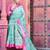sea_green printed pure cotton sea green saree with blouse