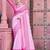 light_pink printed pure cotton light pink saree with blouse