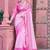 light_pink printed pure cotton light pink saree with blouse