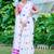 white printed pure cotton white saree with blouse