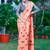 orange printed pure cotton orange saree with blouse