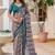 multicolor printed pure cotton multicolor saree with blouse