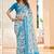 blue printed pure cotton blue saree with blouse