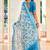 blue printed pure cotton blue saree with blouse