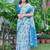 blue printed pure cotton blue saree with blouse