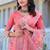 peach printed pure cotton peach saree with blouse