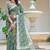 green printed pure cotton green saree with blouse