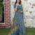 Blue pure cotton printed printed saree with blouses