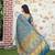 Blue pure cotton printed printed saree with blouses