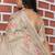 Beige pure cotton printed printed saree with blouses