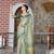 Green pure cotton printed printed saree with blouses