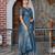 Blue pure cotton printed printed saree with blouses