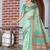 Green pure cotton printed printed saree with blouses