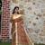 Brown pure cotton printed printed saree with blouses
