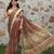Brown pure cotton printed printed saree with blouses