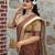 Brown pure cotton printed printed saree with blouses