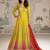 Yellow embroidered georgette free size stitched anarkali suit