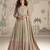 Beige embroidered georgette free size stitched anarkali suit