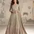 Beige embroidered georgette free size stitched anarkali suit