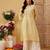 Ada hand embroidered fawn cotton lucknowi chikankari straight kurta