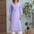 Ada hand embroidered mauve cotton lucknowi chikankari straight kurta a411790