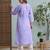 Ada hand embroidered mauve cotton lucknowi chikankari straight kurta a411790