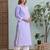 Ada hand embroidered mauve cotton lucknowi chikankari straight kurta a411790