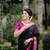 black pink soft art silk banarasi jacuard work designer party wear saree with unstitched blouse piece