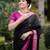 black pink soft art silk banarasi jacuard work designer party wear saree with unstitched blouse piece