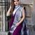 wine grey soft art silk banarasi jacuard work designer party wear saree with unstitched blouse piece